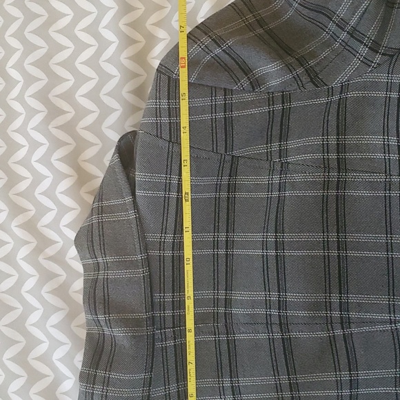 Rampage Gray Plaid Belted Double Breasted Jacket - Picture 11 of 13